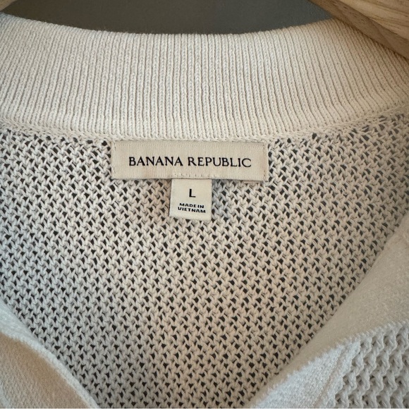 Marine Layer Men's Liam Light Blue/Green Sweater Polo Shirt - Picture 6 of 7